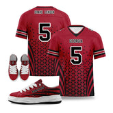 Custom Red Black Georgia Football Jersey and Sports Shoes Combo Offer Personalized Combo ZH-D023031-3