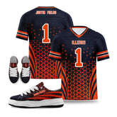 Custom Black Orange Illinois Football Jersey and Sports Shoes Combo Offer Personalized Combo ZH-D023031-7