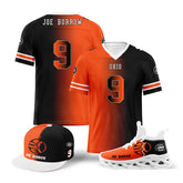 Custom Orange Black Ohio Football Jersey MaxSoul Shoes and Hat Combo Offer Personalized Combo ZH-D028018-19