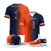 Custom Blue Orange Colorado Football Jersey MaxSoul Shoes and Hat Combo Offer Personalized Combo ZH-D028018-21