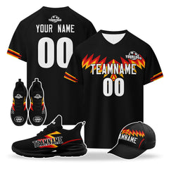 Custom Germany 2026 World Cup High Quality Soccer Stadium Version Jersey Sneakers Sports Shoes and Hat Combo Offer Personalized Team Name and Logo ZH-F007046-002