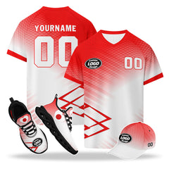 Custom Japan 2026 World Cup High Quality Soccer Stadium Version Jersey Sneakers Sports Shoes and Hat Combo Offer Personalized Team Name and Logo ZH-F025092-10