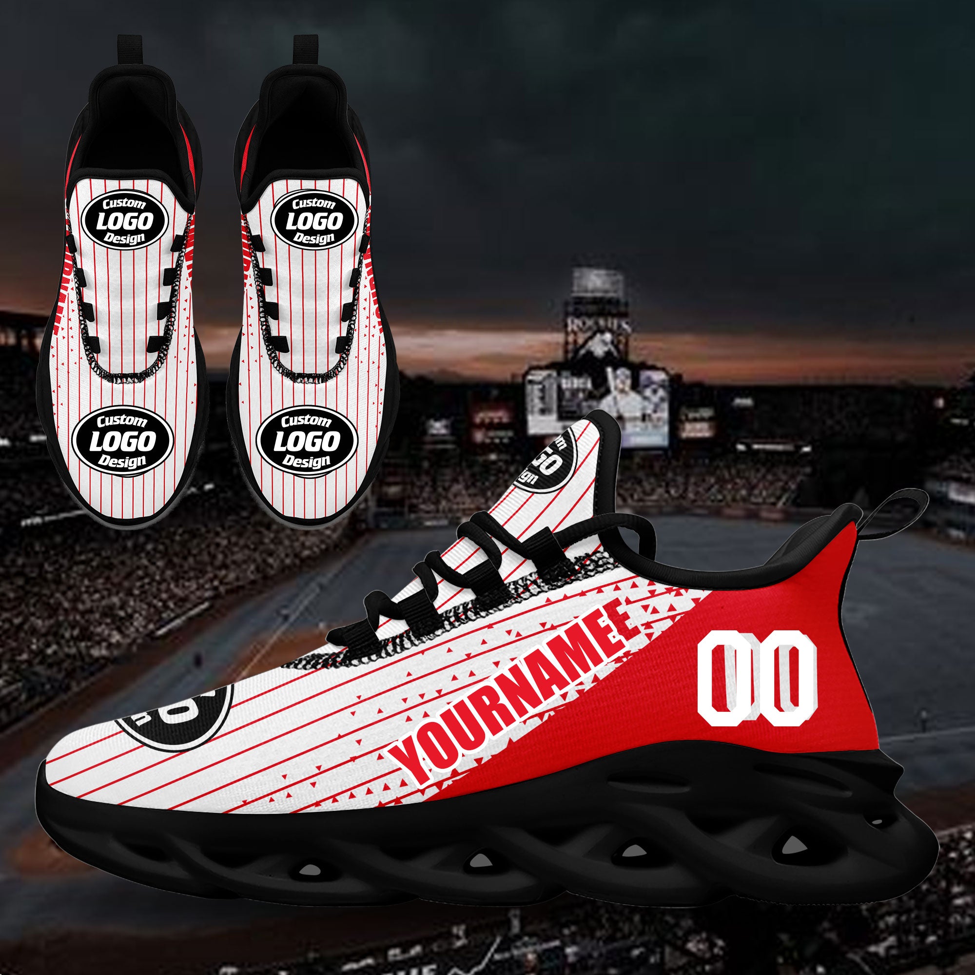 Custom Red White Jersey MaxSoul Shoes and Hat Combo Offer Personalized ZH-D0b009c-a