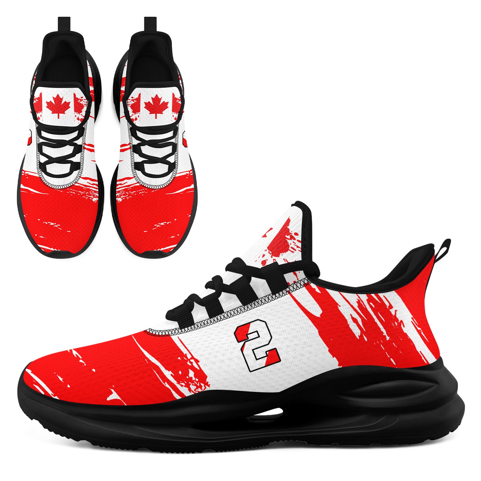 Custom 2026 World Cup Canada Sneakers DIY Country Flag Running Shoes Lightweight Sport Shoes Gift for Football Fans Personalized Team Name and Logo FN079-F023085-10