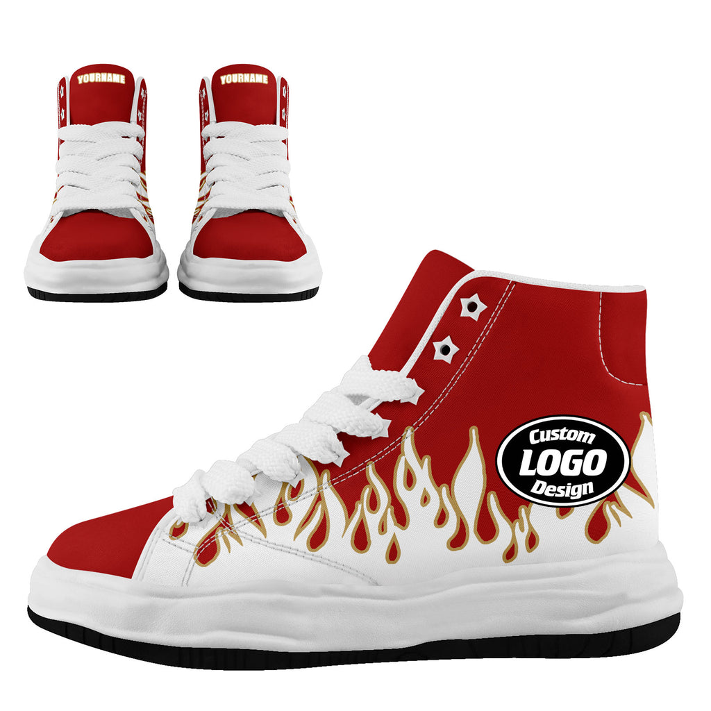 Custom Red White San Francisco Football Jersey and Firesoul Sports Shoes Combo Offer Personalized Combo ZH-D020273-25