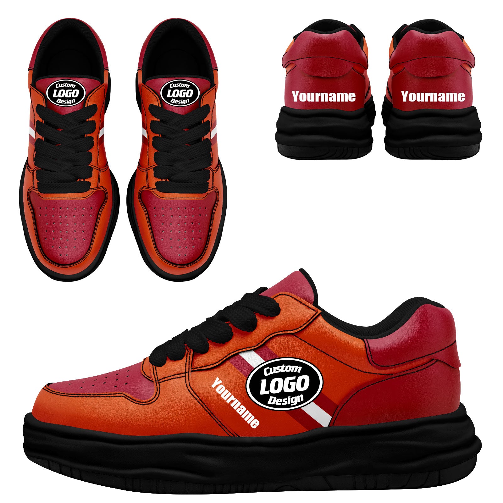 Custom Red Orange Tampa Bay Shoes Personalized Sneaker FN032-D020389-29