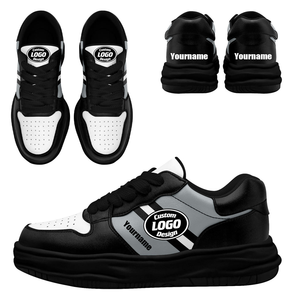 Custom Black Gray Las Vegas Shoes Personalized Sneaker FN032-D020389-20