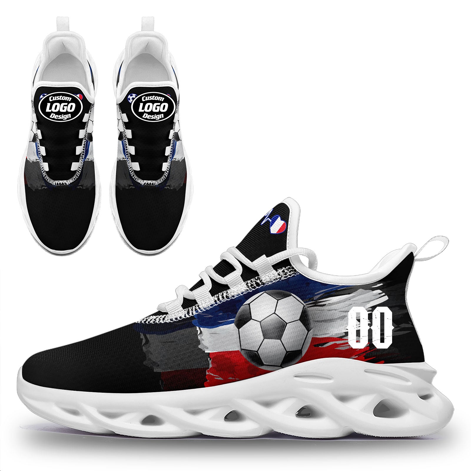 Custom France 2026 World Cup Sneakers DIY Country Flag Running Shoes Lightweight Sport Shoes Gift for Football Fans Personalized Team Name and Logo FN003-F025037-5