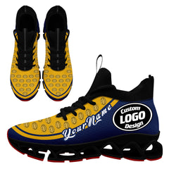 Custom Navy Yellow Maxsoul Shoes Personalized Sneaker FN030XD-D020388-13