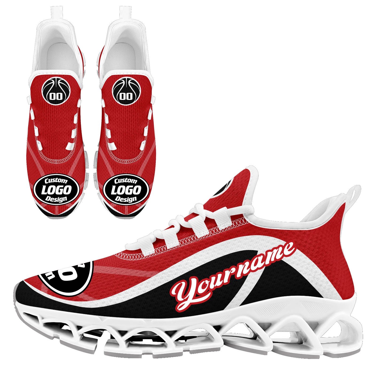 Custom Red Black Maxsoul Shoes Personalized Sneaker FN003XD-D020391-2