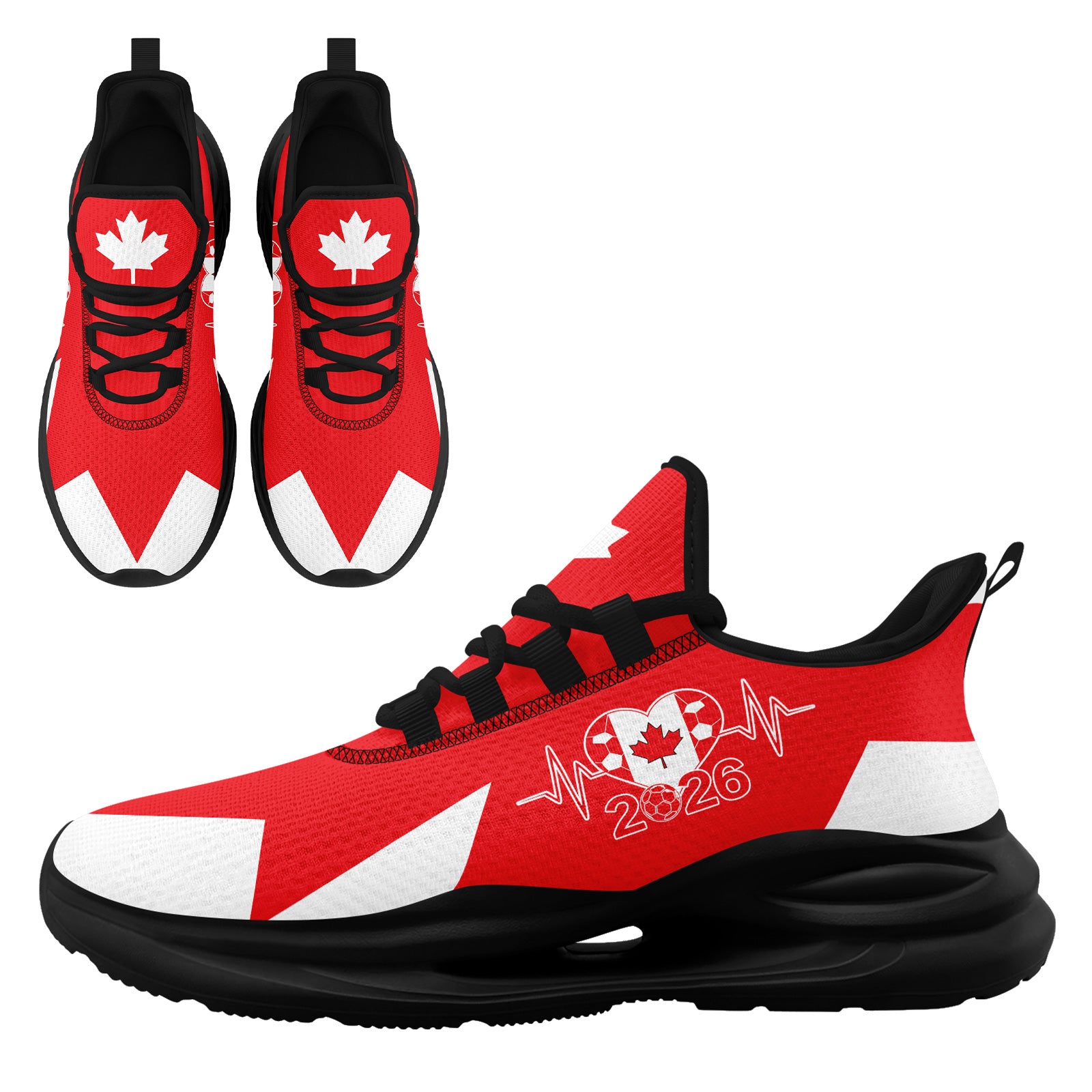 Custom 2026 World Cup Canada Sneakers DIY Country Flag Running Shoes Lightweight Sport Shoes Gift for Football Fans Personalized Team Name and Logo FN079-F023063-4