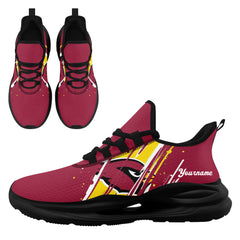 Custom Arizona Personalized Team NFL Fan Gear Sneakers – Unisex Gameday Athletic Shoes Custom Team Name Sports Runners FN079-E020219-1