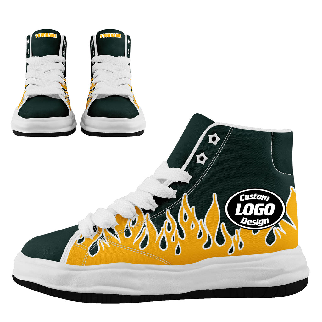 Custom Green Yellow Green Bay Football Jersey and Firesoul Sports Shoes Combo Offer Personalized Combo ZH-D020273-13