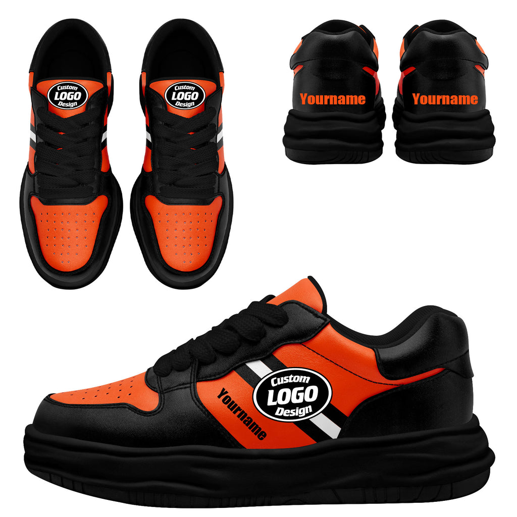 Custom Black Orange Cincinnati Shoes Personalized Sneaker FN032-D020389-6