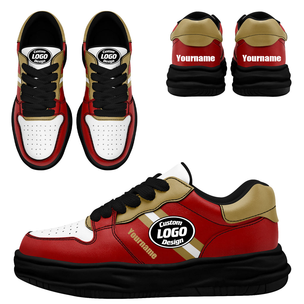 Custom Red Gold San Francisco Shoes Personalized Sneaker FN032-D020389-25