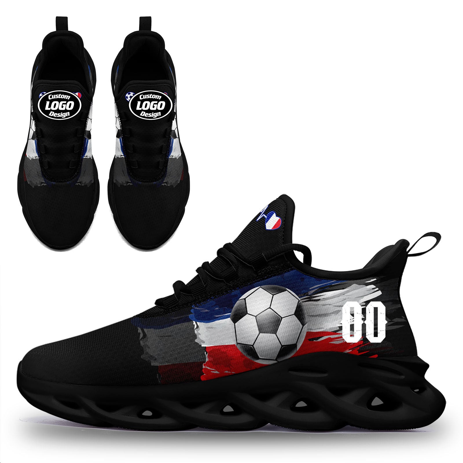 Custom France 2026 World Cup Sneakers DIY Country Flag Running Shoes Lightweight Sport Shoes Gift for Football Fans Personalized Team Name and Logo FN003-F025037-5
