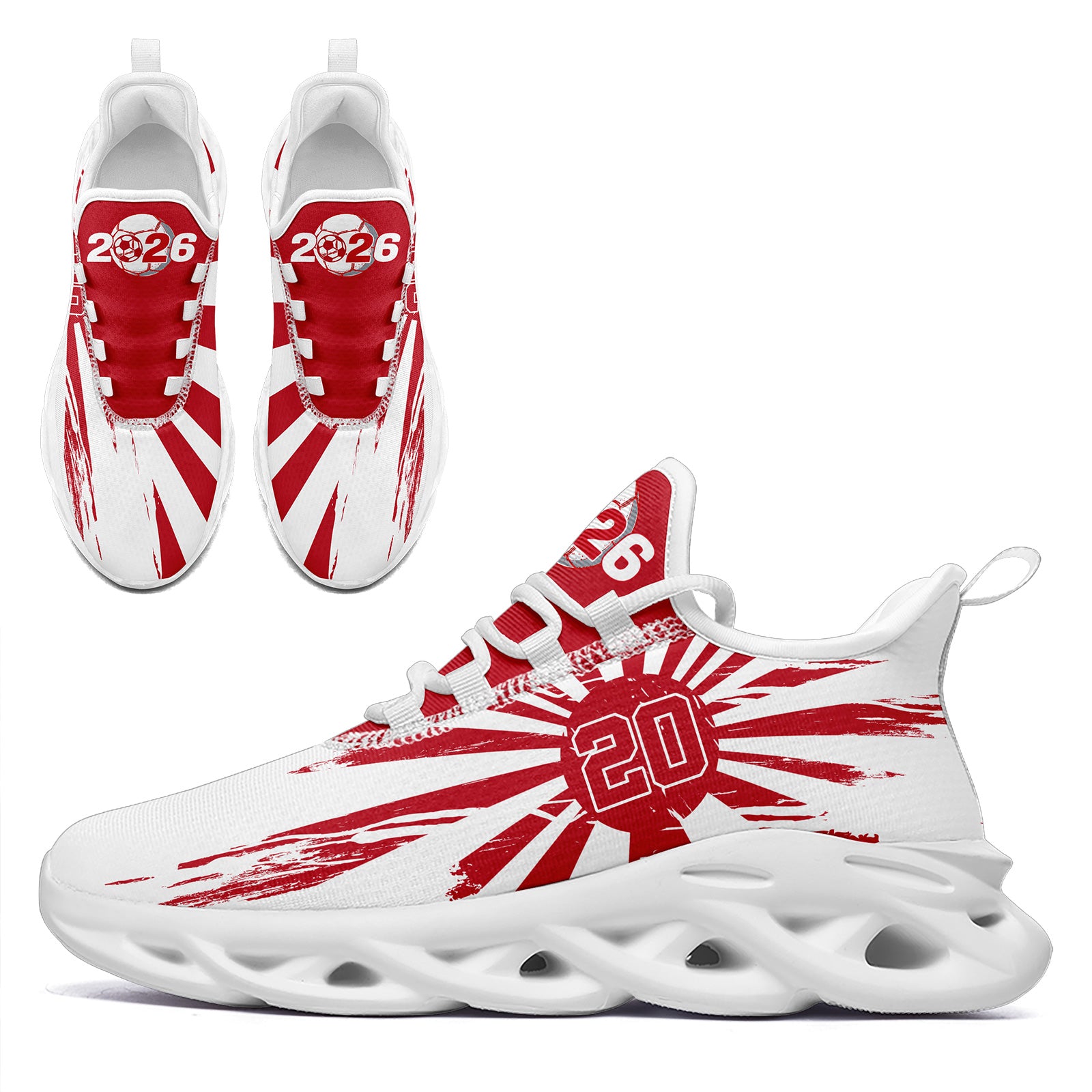 Custom 2026 World Cup Japan Sneakers DIY Country Flag Running Shoes Lightweight Sport Shoes Gift for Football Fans Personalized Team Name and Logo FN003-F023083-1