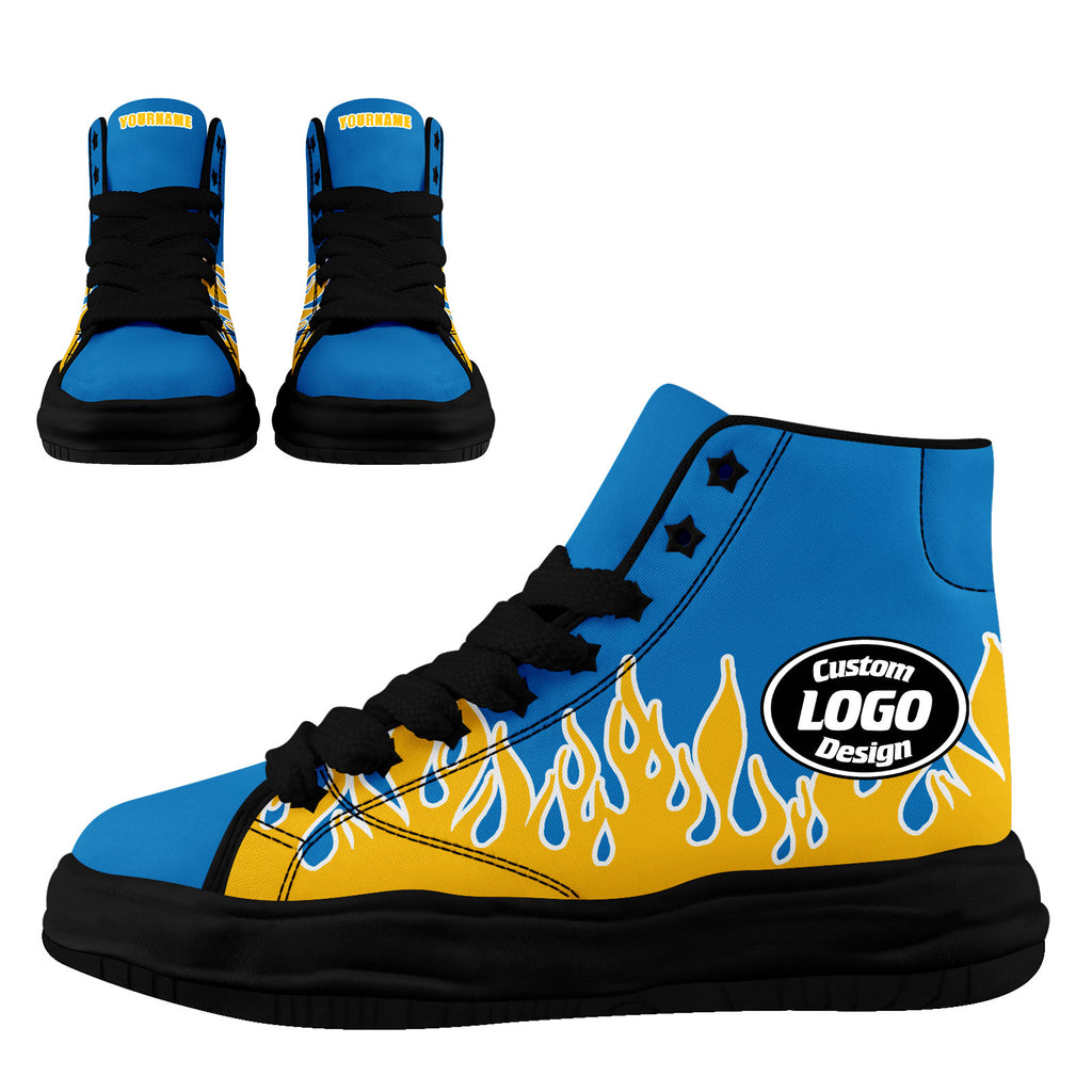 Custom Blue Yellow Los Angeles Football Jersey and Firesoul Sports Shoes Combo Offer Personalized Combo ZH-D020273-22