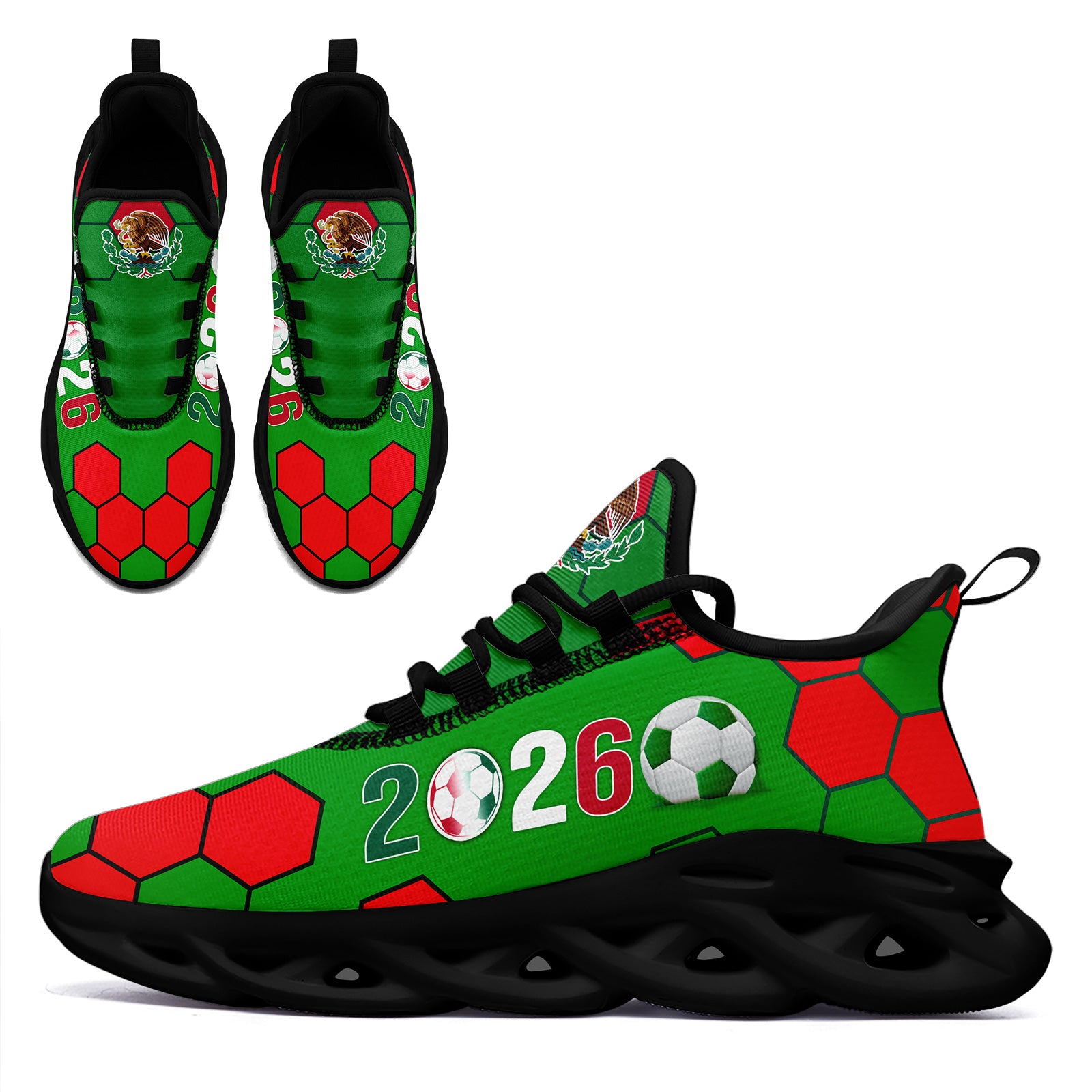 Custom 2026 World Cup Mexico Sneakers DIY Country Flag Running Shoes Lightweight Sport Shoes Gift for Football Fans Personalized Team Name and Logo FN003-F023075-2