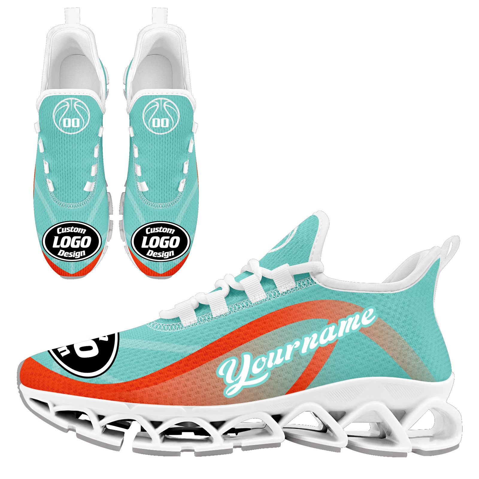 Custom Orange Blue Maxsoul Shoes Personalized Sneaker FN003XD-D020391-21