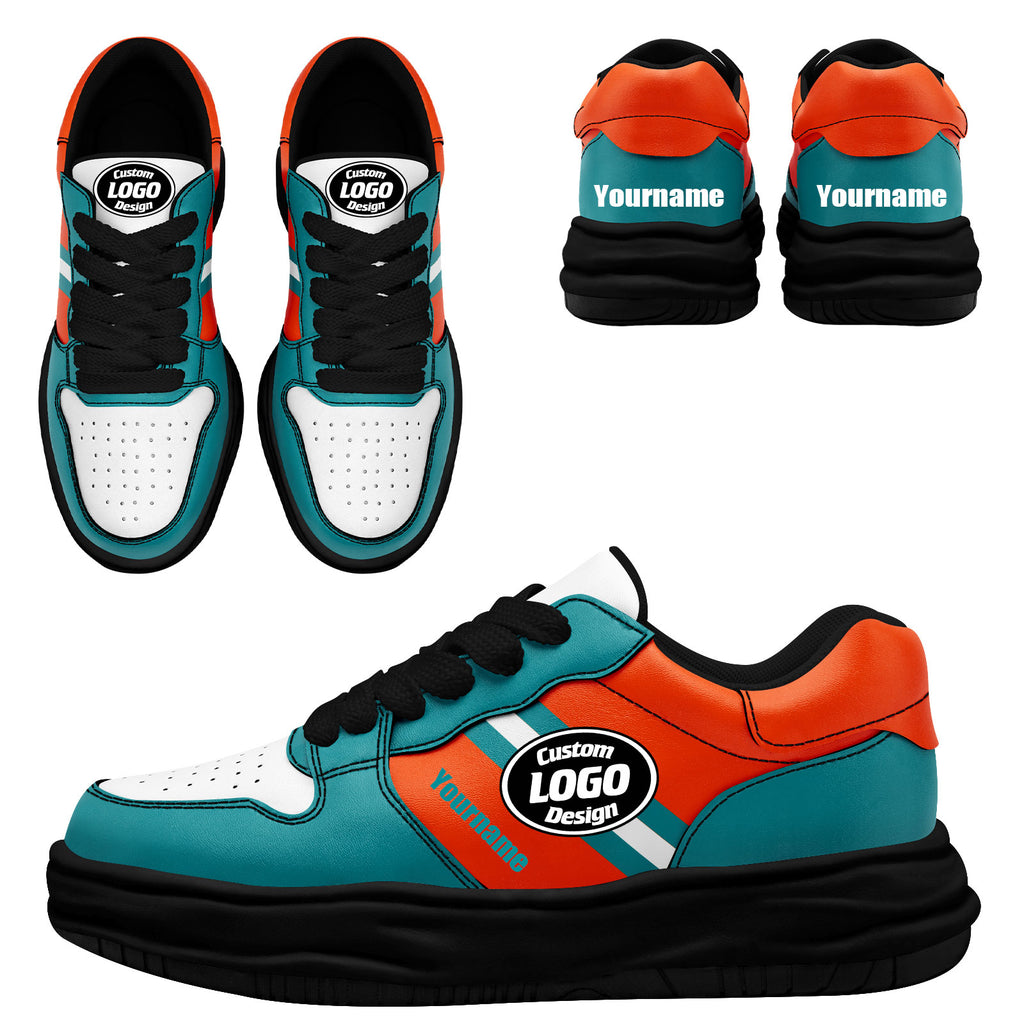 Custom Green Orange Miami Shoes Personalized Sneaker FN032-D020389-24