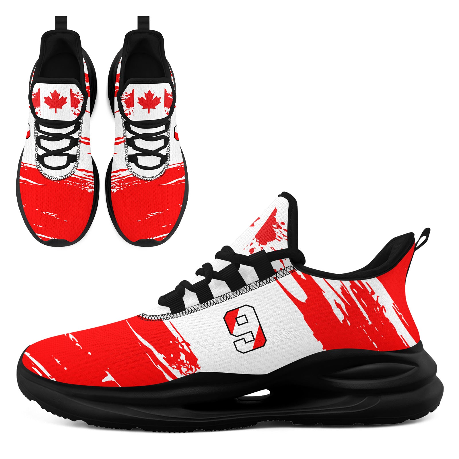 Custom 2026 World Cup Canada Sneakers DIY Country Flag Running Shoes Lightweight Sport Shoes Gift for Football Fans Personalized Team Name and Logo FN079-F023085-7