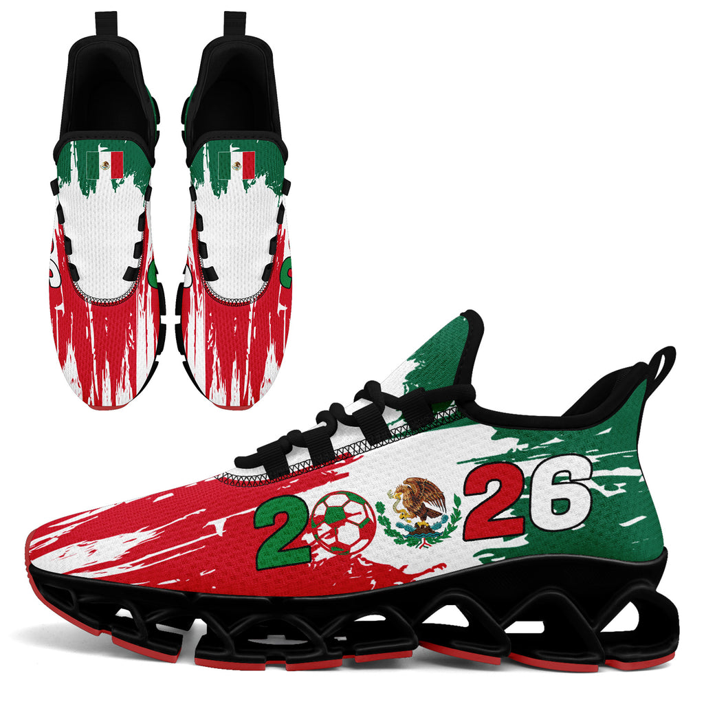 Custom 2026 World Cup Mexico Sneakers DIY Country Flag Running Shoes Lightweight Sport Shoes Gift for Football Fans Personalized Team Name and Logo FN003XD-F023050-1