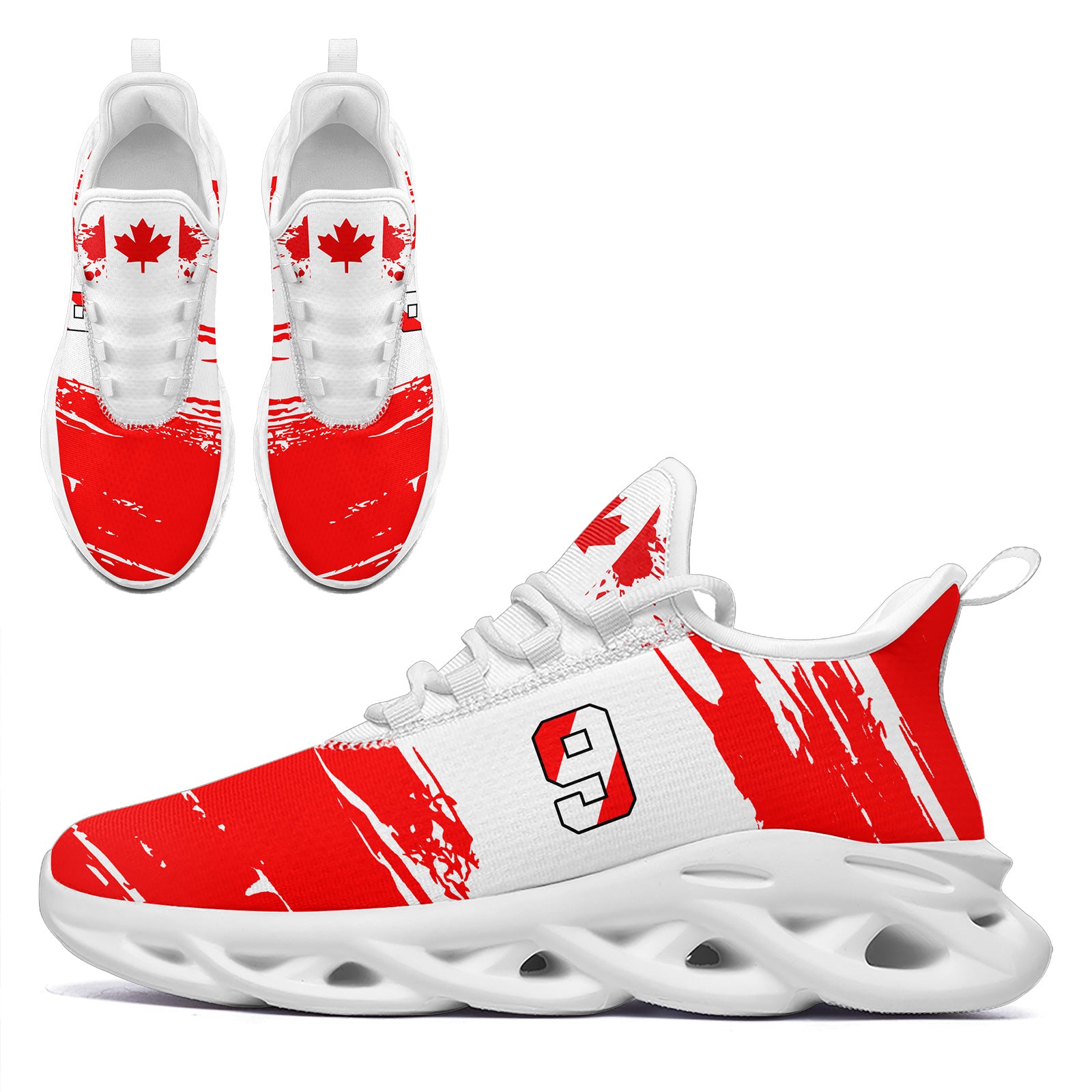 Custom 2026 World Cup Canada Sneakers DIY Country Flag Running Shoes Lightweight Sport Shoes Gift for Football Fans Personalized Team Name and Logo FN003-F023079-7