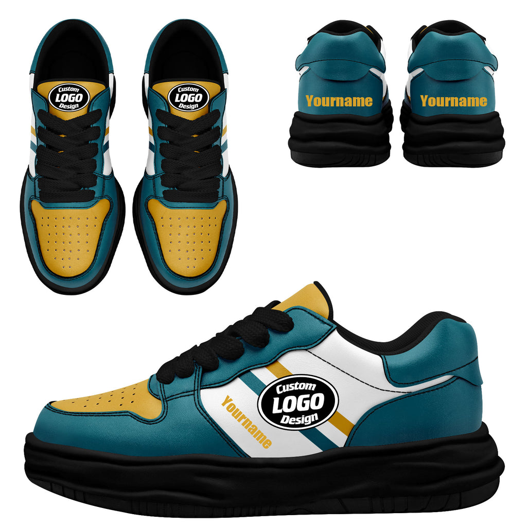 Custom Green Yellow Jacksonville Shoes Personalized Sneaker FN032-D020389-16