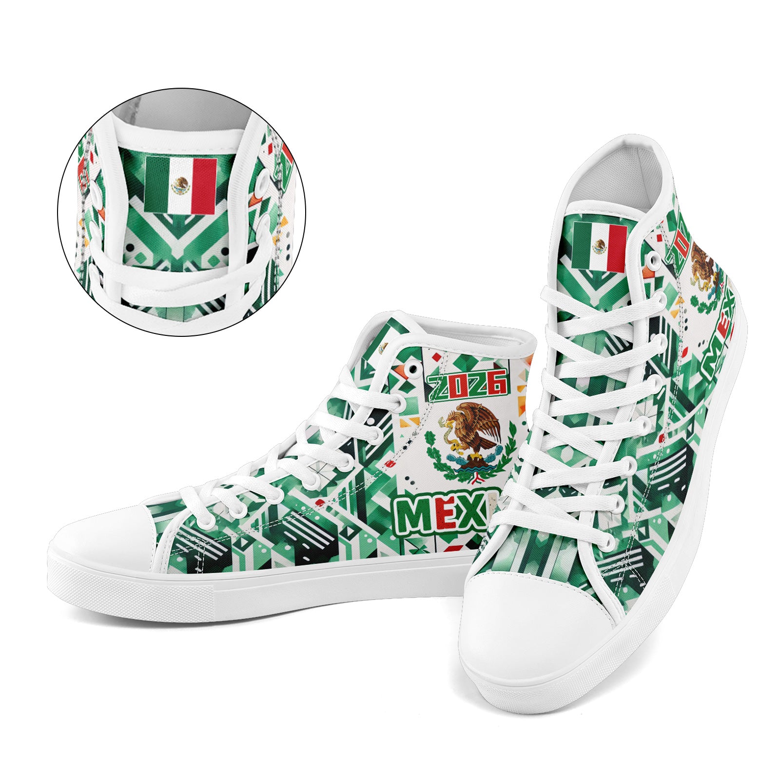 Custom 2026 World Cup Mexico Sneakers DIY Country Flag Running Shoes Lightweight Sport Shoes Gift for Football Fans Personalized Team Name and Logo FN024-F023059-5