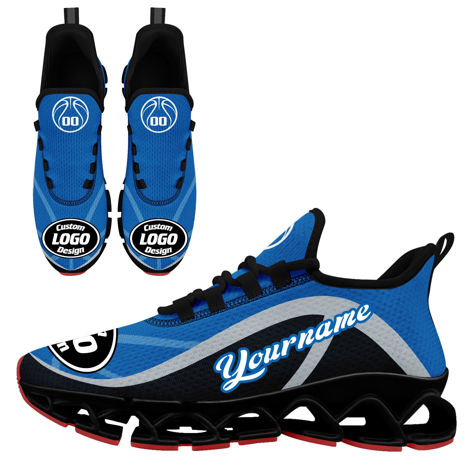 Custom Blue Black Maxsoul Shoes Personalized Sneaker FN003XD-D020391-9