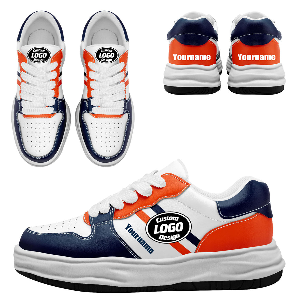 Custom Blue Orange Denver Shoes Personalized Sneaker FN032-D020389-10