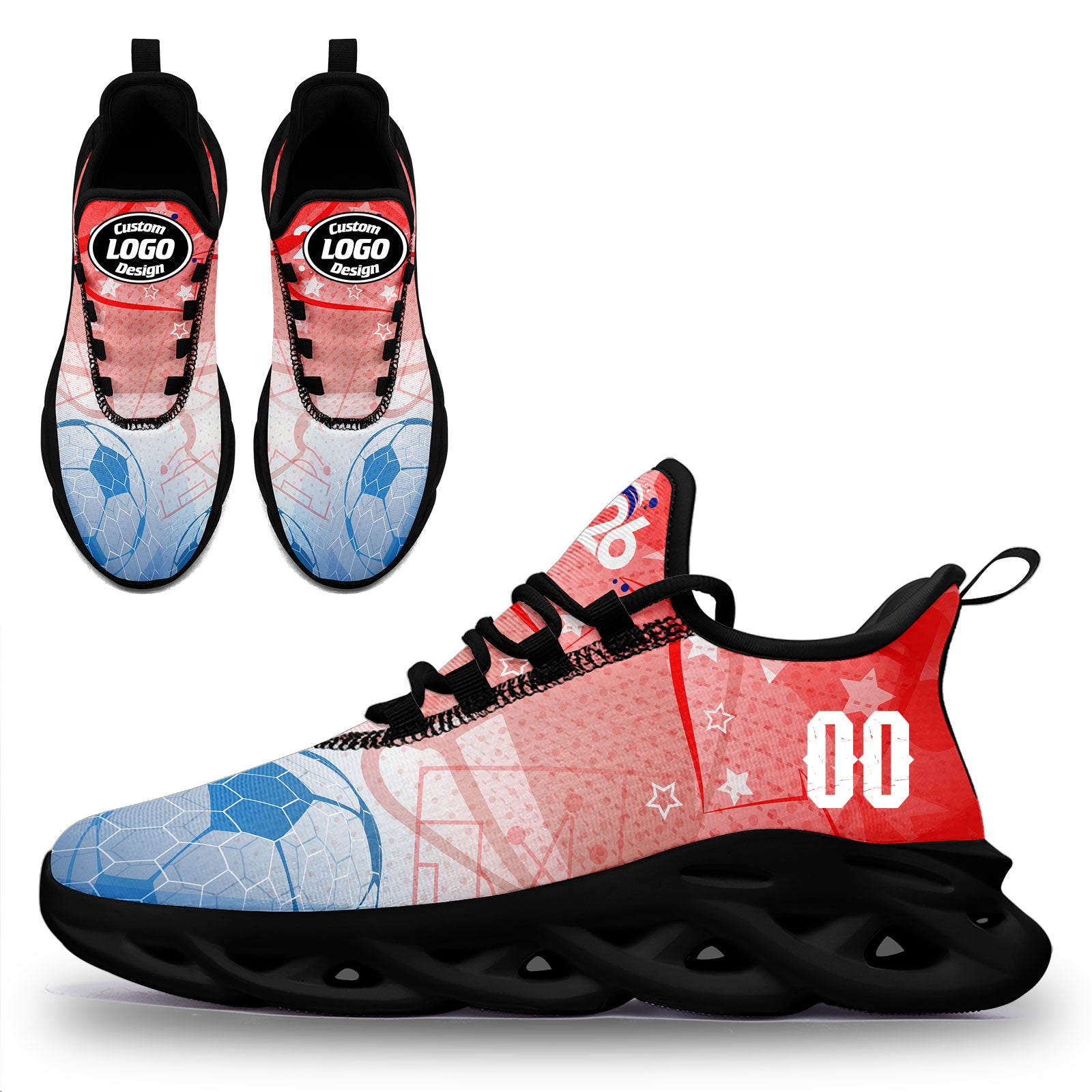 Custom France 2026 World Cup Sneakers DIY Country Flag Running Shoes Lightweight Sport Shoes Gift for Football Fans Personalized Team Name and Logo FN003-F025037-4