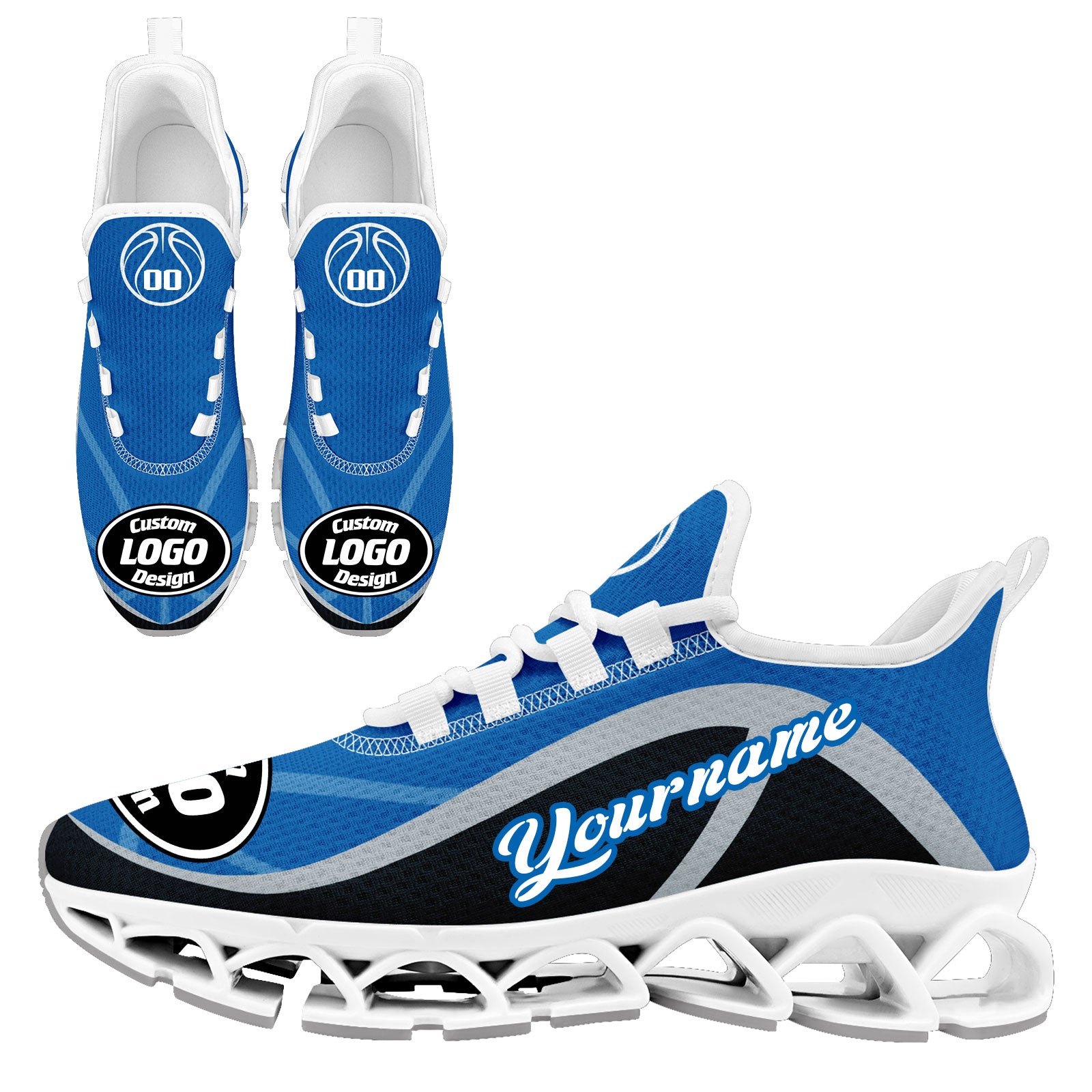 Custom Blue Black Maxsoul Shoes Personalized Sneaker FN003XD-D020391-9