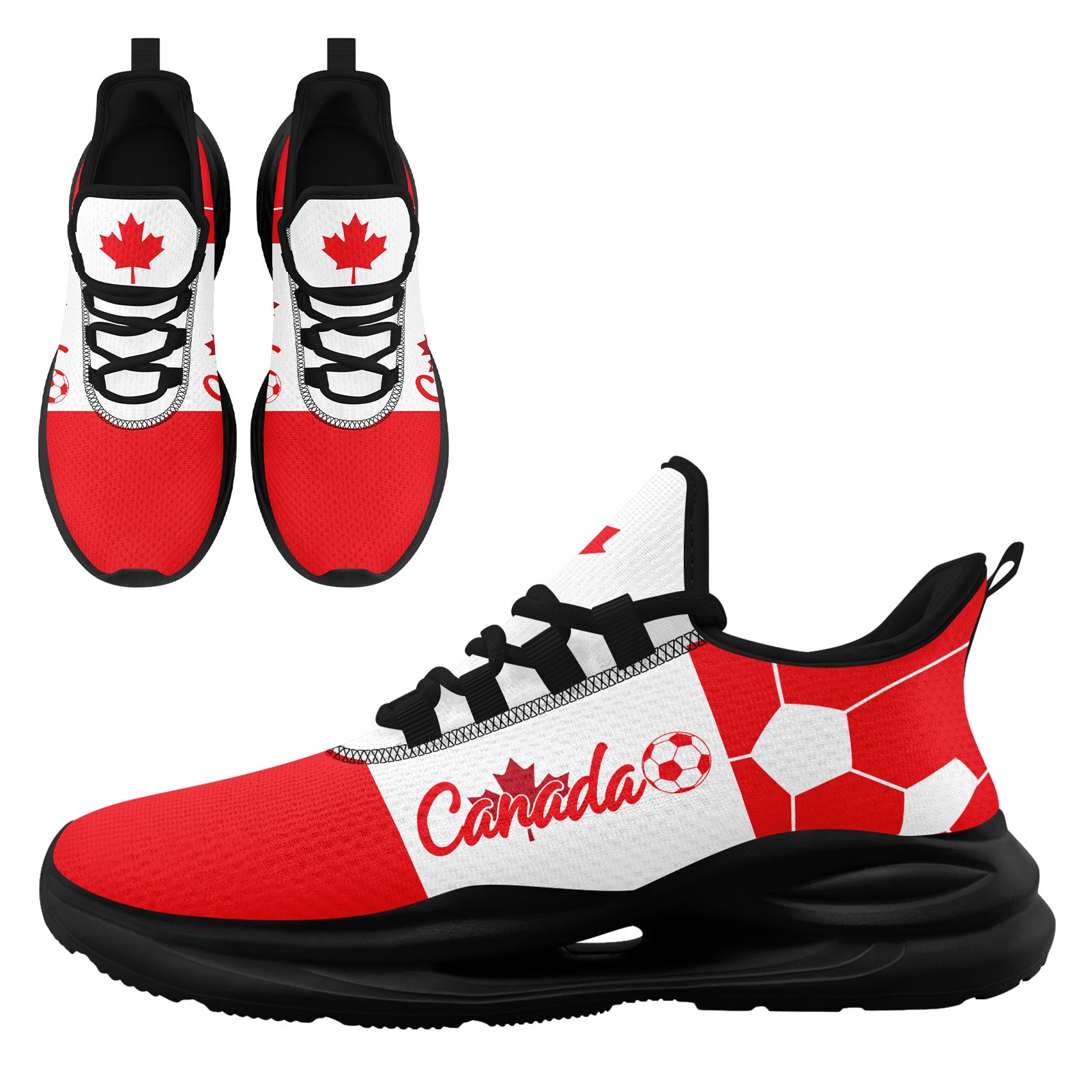 Custom 2026 World Cup Canada Sneakers DIY Country Flag Running Shoes Lightweight Sport Shoes Gift for Football Fans Personalized Team Name and Logo FN079-F023063-2