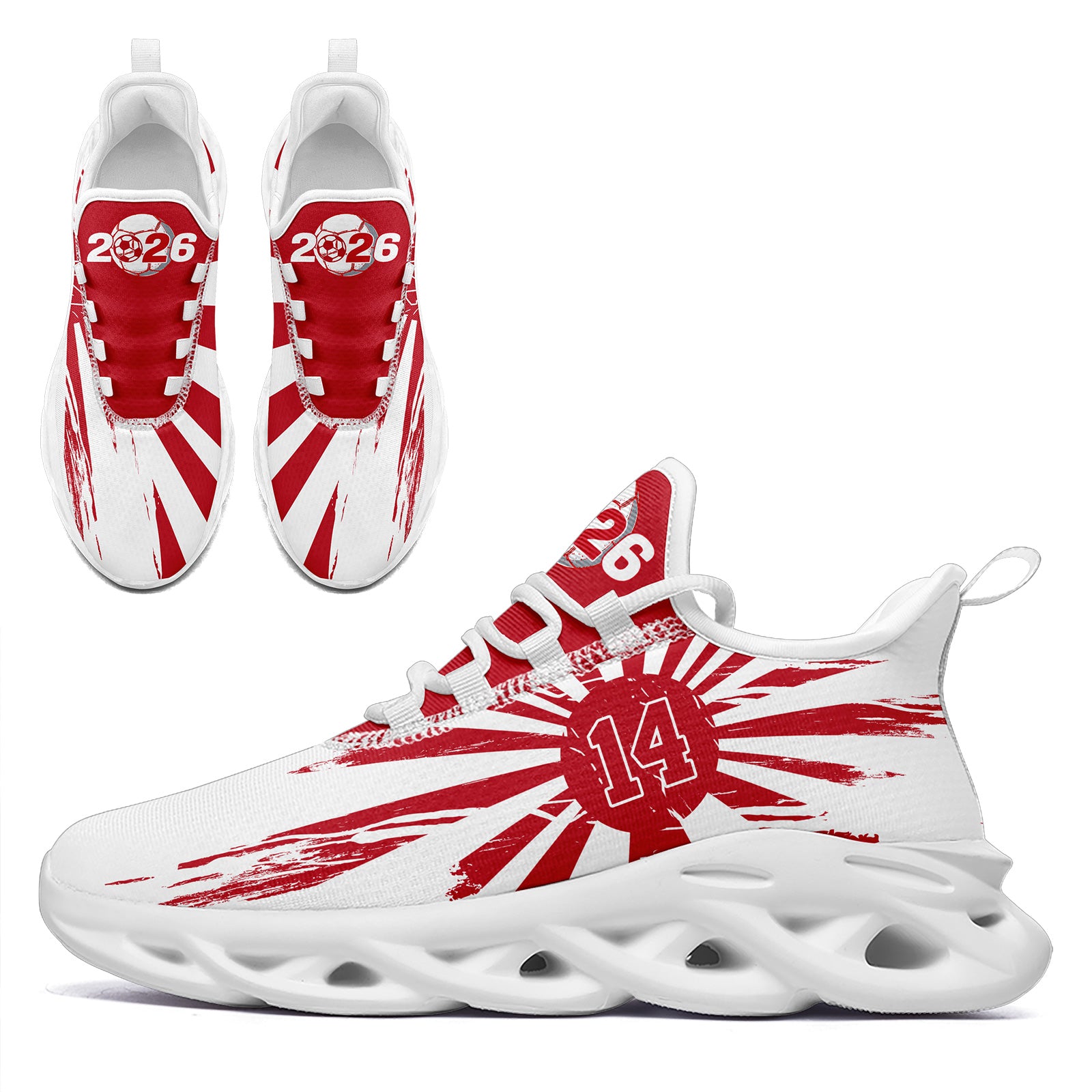 Custom 2026 World Cup Japan Sneakers DIY Country Flag Running Shoes Lightweight Sport Shoes Gift for Football Fans Personalized Team Name and Logo FN003-F023083-4