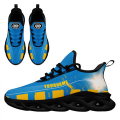 Custom Blue Yellow Los Angeles MaxSoul Shoes and Hat Combo Offer Personalized Combo ZH-D020264-22