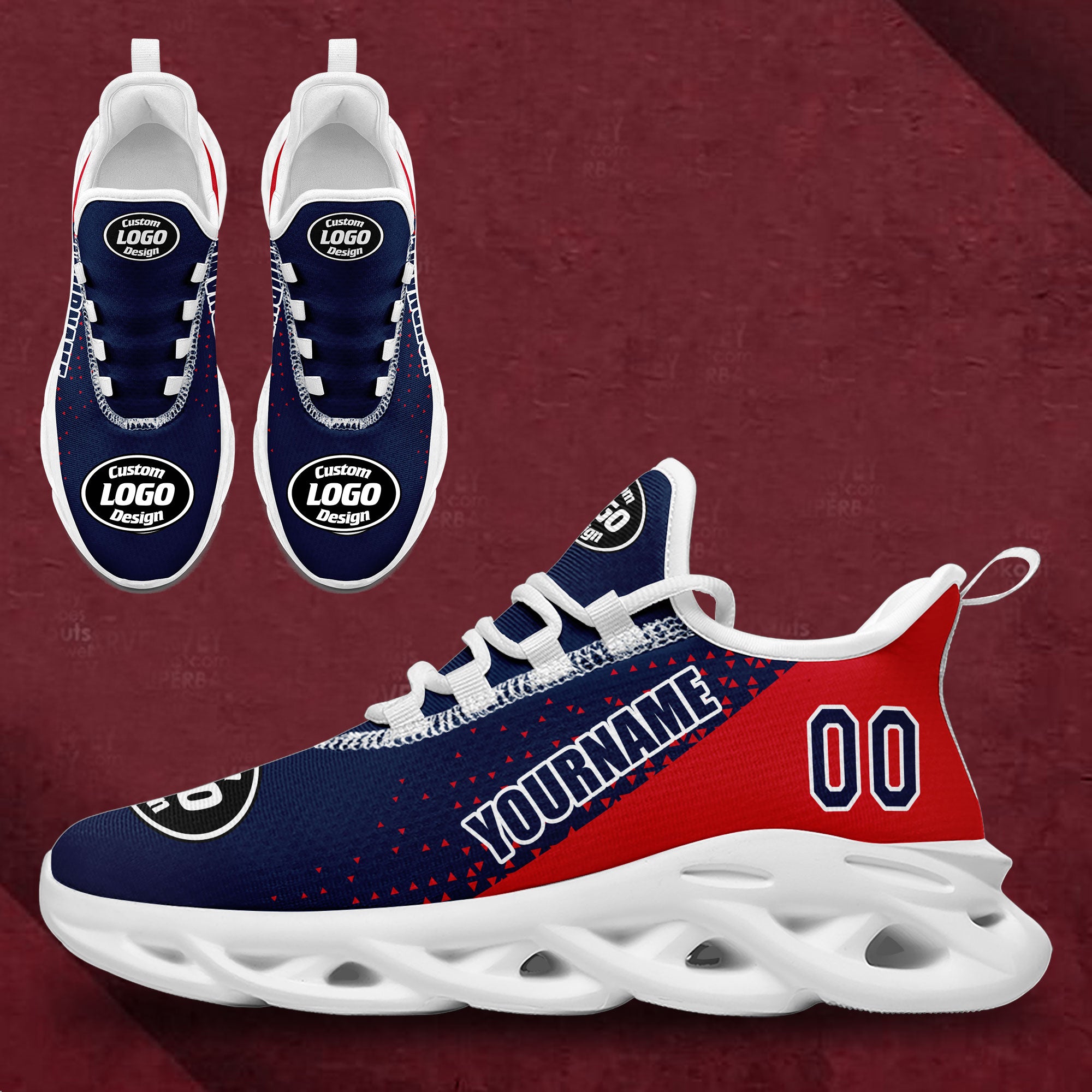 Custom Red Blue Jersey MaxSoul Shoes and Hat Combo Offer Personalized ZH-D0b008e-a