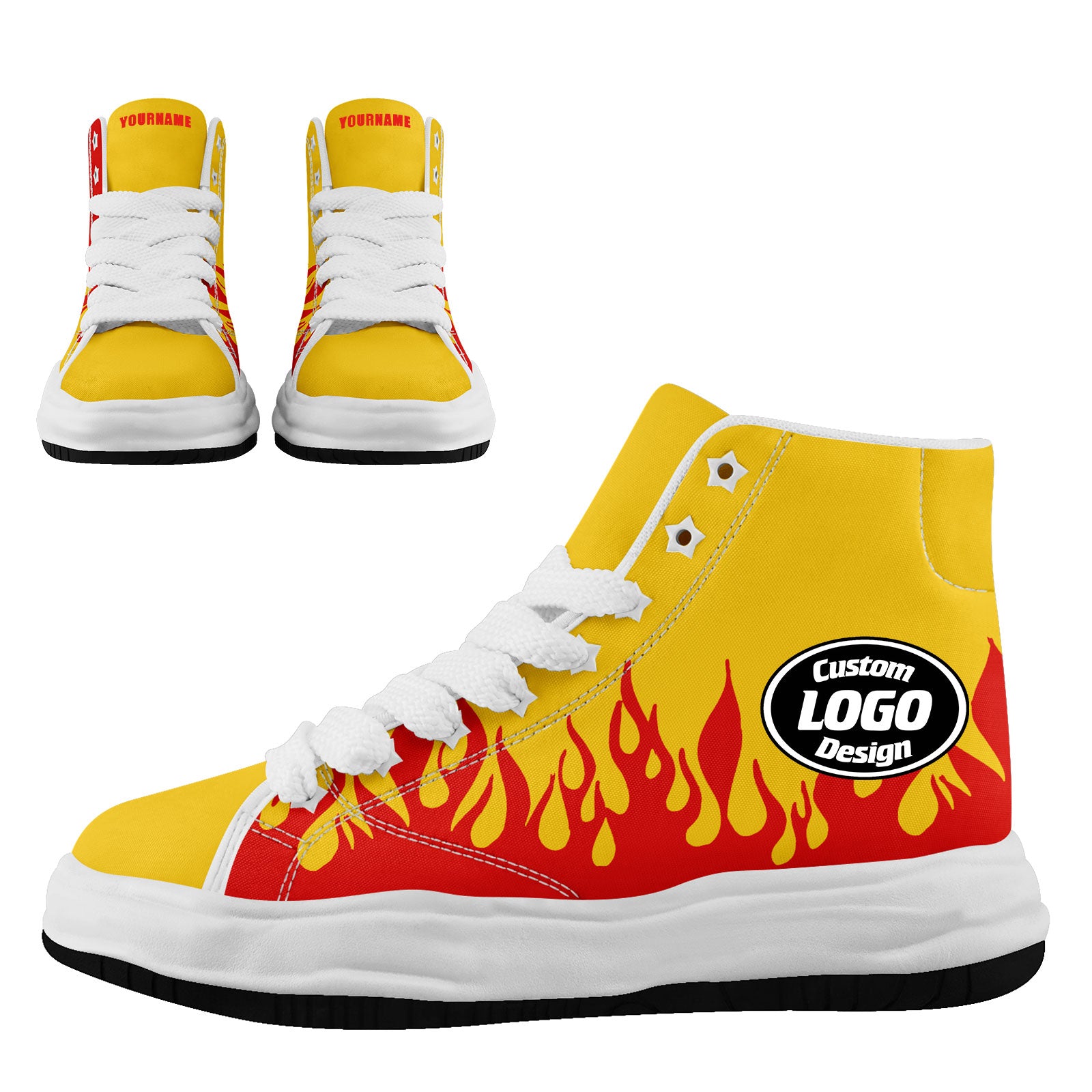Custom Red Yellow Kansas City Football Jersey and Firesoul Sports Shoes Combo Offer Personalized Combo ZH-D020273-18