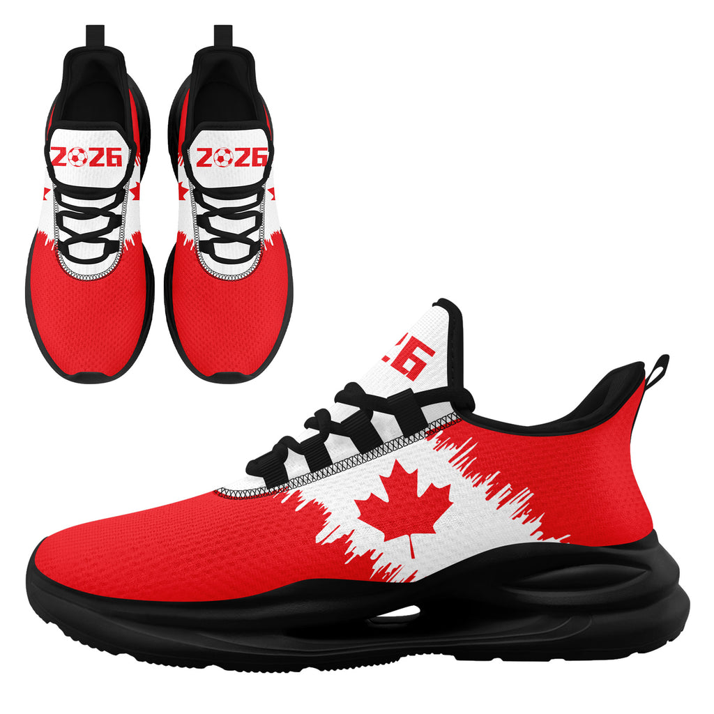 Custom 2026 World Cup Canada Sneakers DIY Country Flag Running Shoes Lightweight Sport Shoes Gift for Football Fans Personalized Team Name and Logo FN079-F023063-1