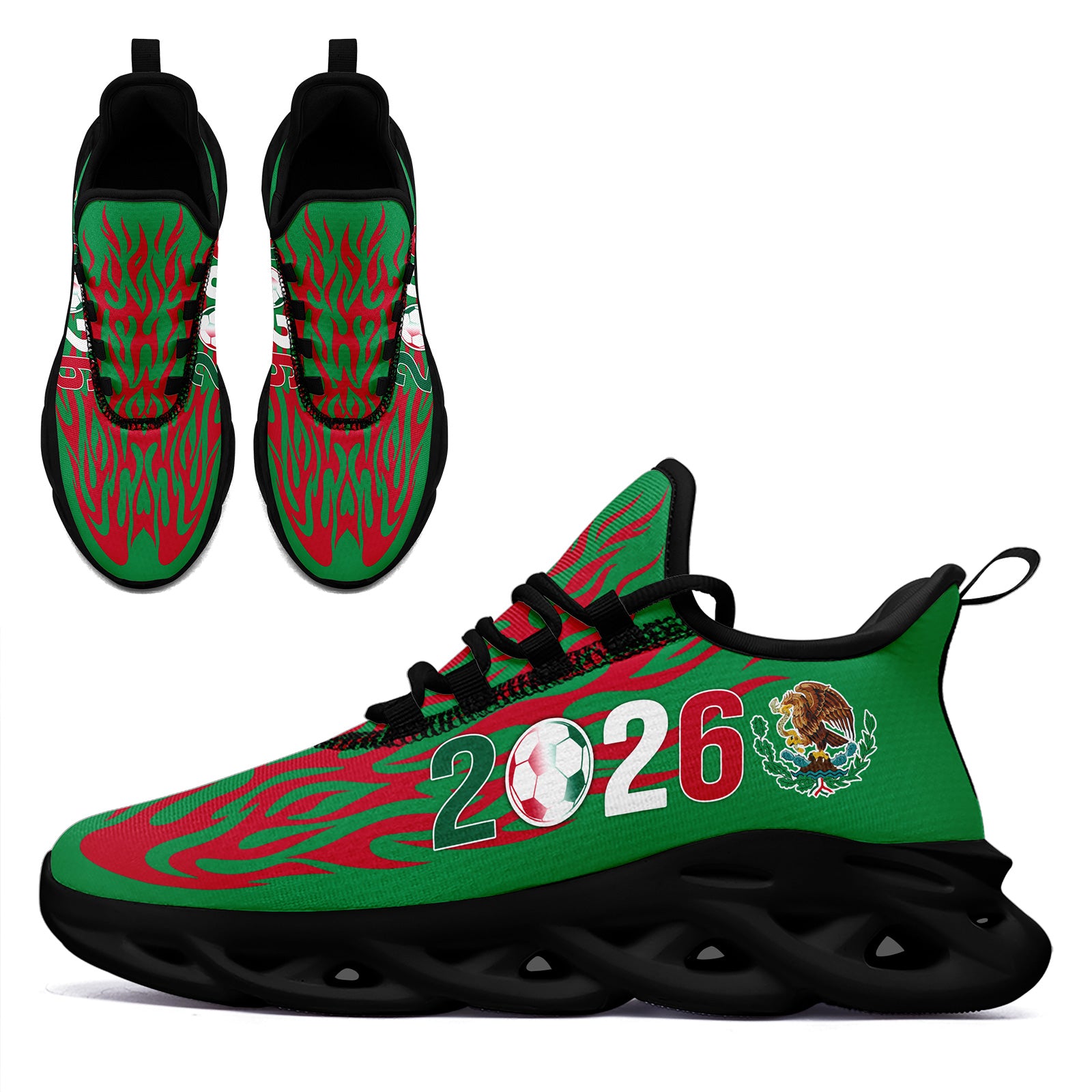 Custom 2026 World Cup Mexico Sneakers DIY Country Flag Running Shoes Lightweight Sport Shoes Gift for Football Fans Personalized Team Name and Logo FN003-F023075-4