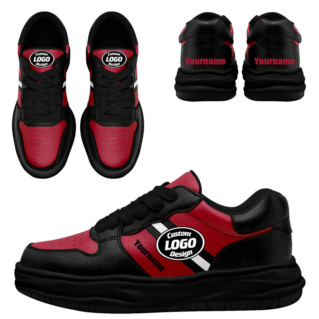 Custom Red Black Atlanta Shoes Personalized Sneaker FN032-D020389-3