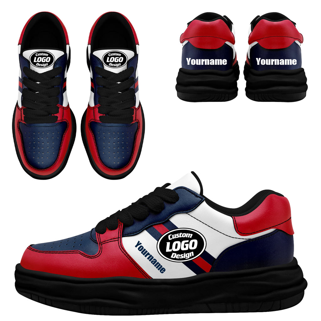 Custom Red Blue New England Shoes Personalized Sneaker FN032-D020389-26