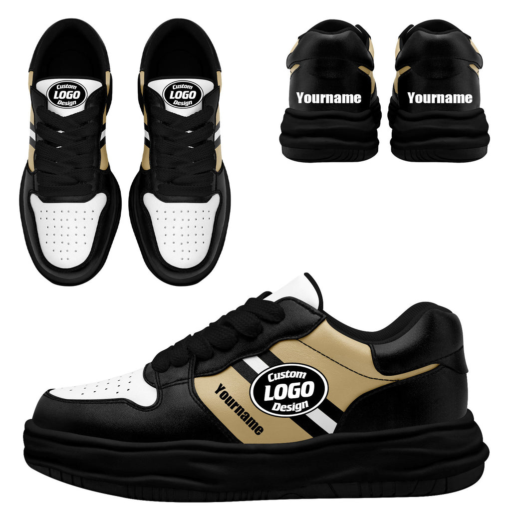 Custom Black Gold New Orleans Shoes Personalized Sneaker FN032-D020389-19