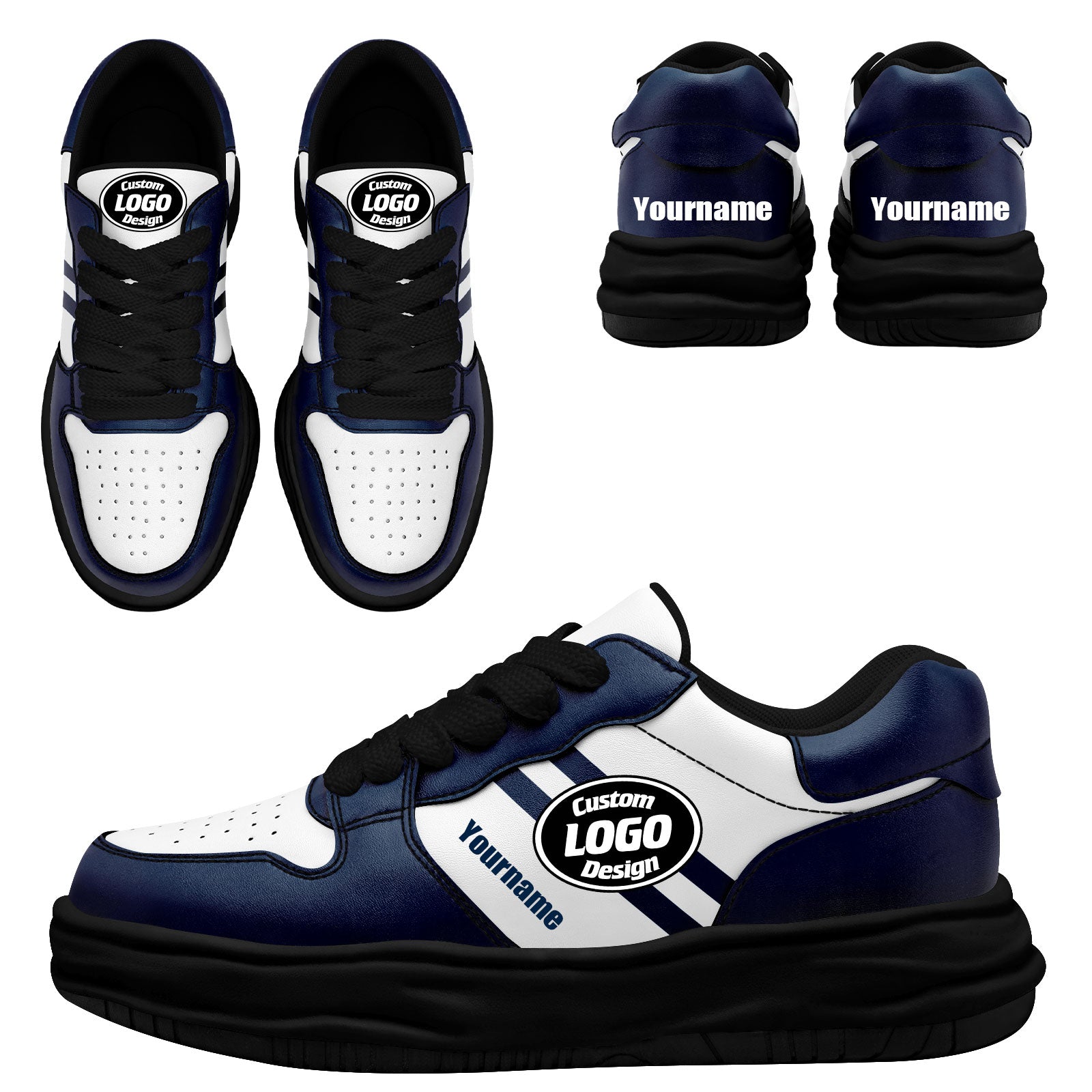 Custom Blue White Dallas Shoes Personalized Sneaker FN032-D020389-9