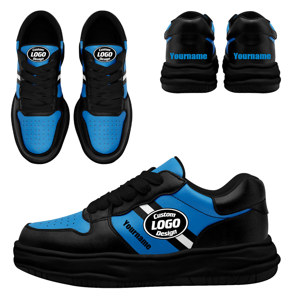 Custom Blue Black Carolina Shoes Personalized Sneaker FN032-D020389-5