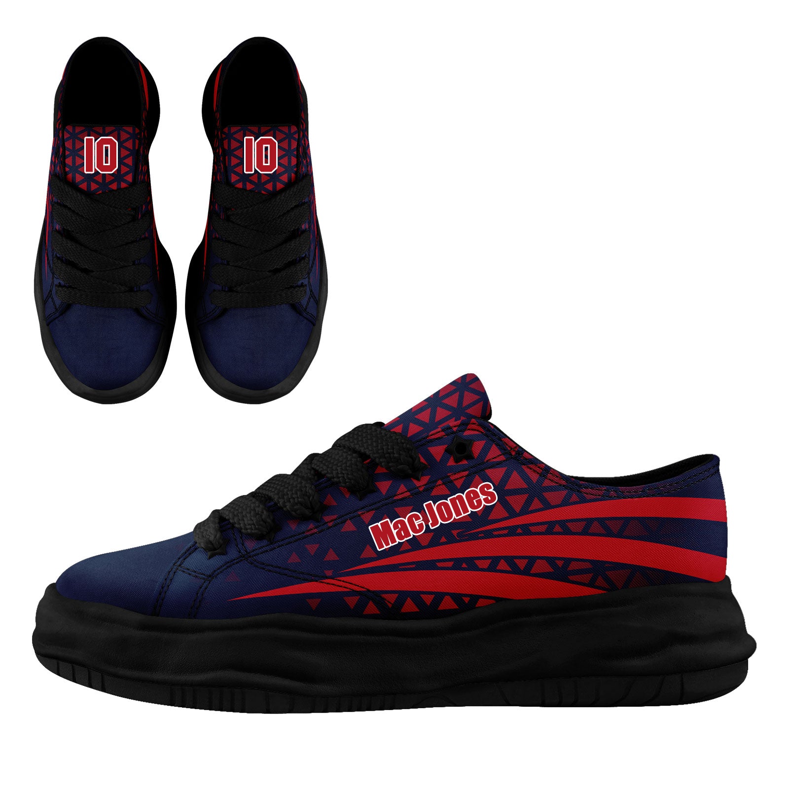 Custom Blue White Massachusetts Football Jersey and Sports Shoes Combo Offer Personalized Combo ZH-D023031-26