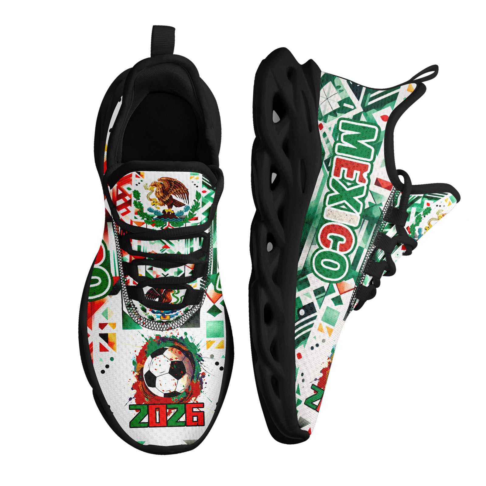Custom 2026 World Cup Mexico Sneakers DIY Country Flag Running Shoes Lightweight Sport Shoes Gift for Football Fans Personalized Team Name and Logo FN003-F023045-5