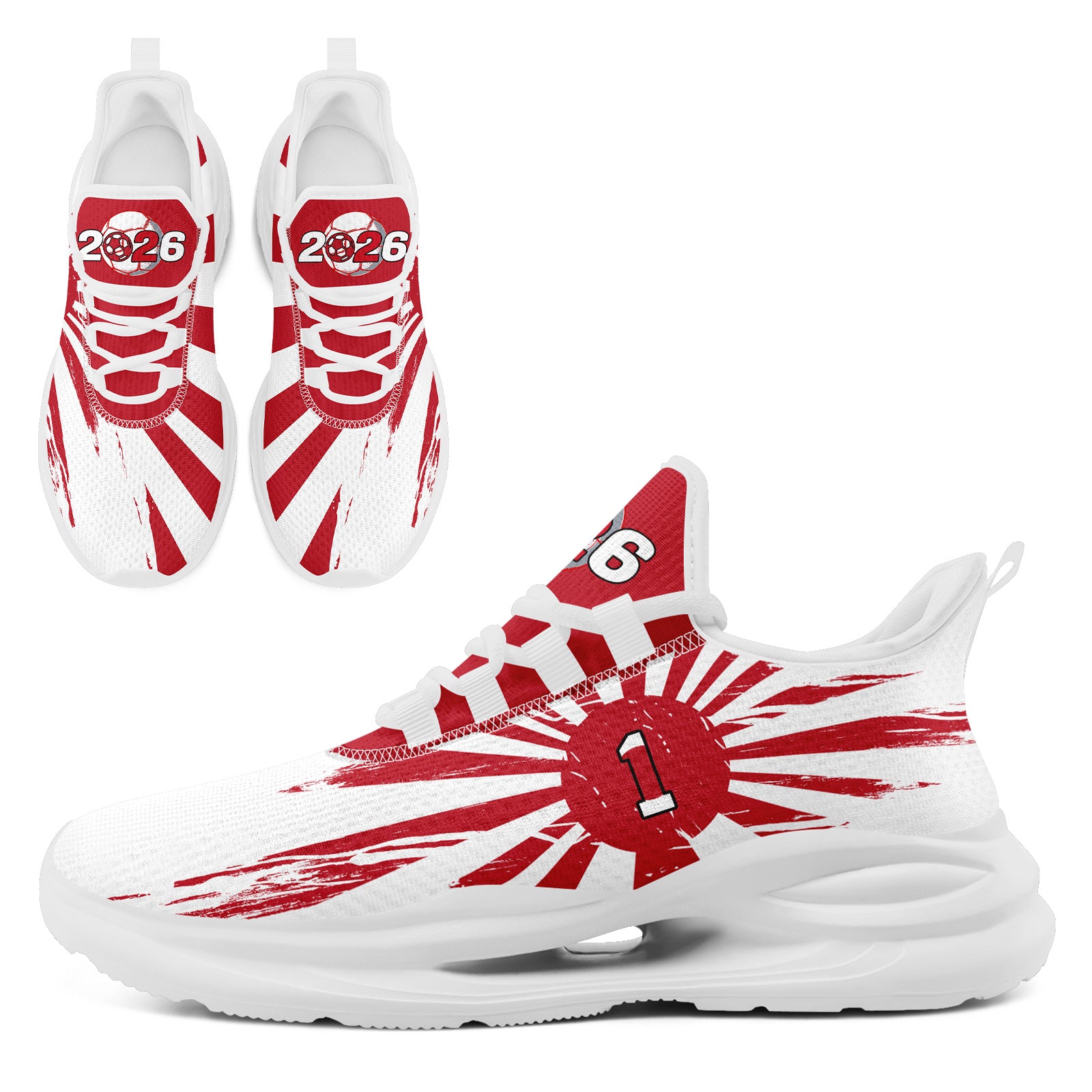 Custom 2026 World Cup Japan Sneakers DIY Country Flag Running Shoes Lightweight Sport Shoes Gift for Football Fans Personalized Team Name and Logo FN079-F023088-6