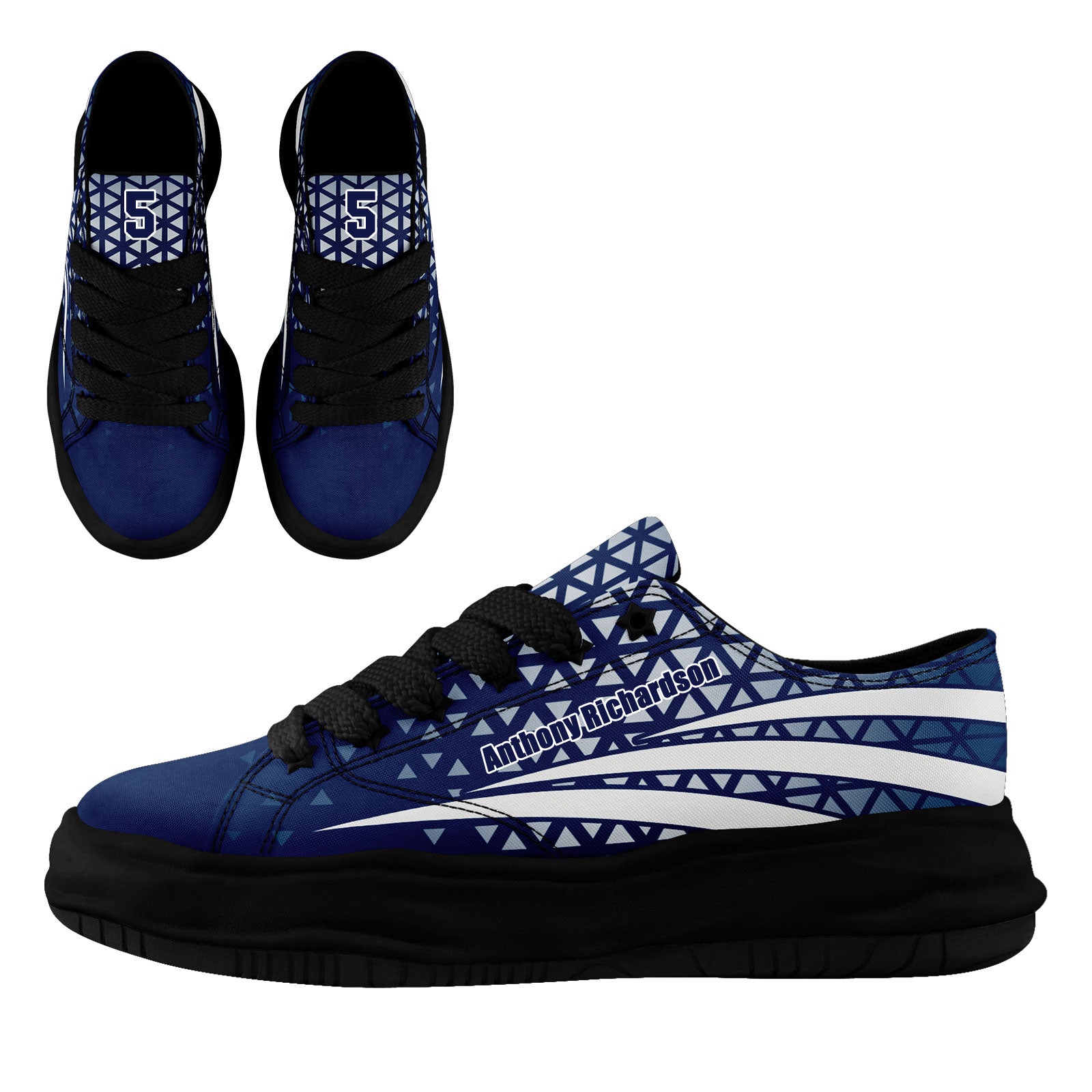 Custom Blue White Indiana Football Jersey and Sports Shoes Combo Offer Personalized Combo ZH-D023031-14